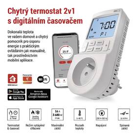 Termostat EMOS GoSmart 2v1 s Wi-Fi bílý

 obrázek produktu 10 z 18