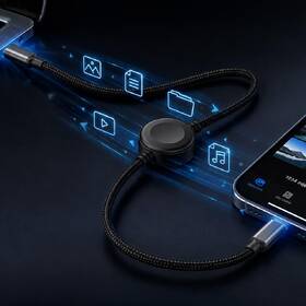 Nabíjecí kabel 3mk OmniLink USB-C s nabíjením Apple Watch a Samsung Galaxy Watch, 100 W PD, 1,5 m černé

 obrázek produktu 3 z 5