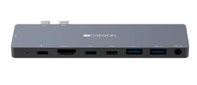 USB Hub Canyon 2x USB-C/2x USB, 2x HDMI 4K, USB-C PD 87W, 2x USB-C, 3,5mm 

 obrázek produktu 2 z 6