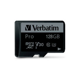 Paměťová karta Verbatim microSDXC 128GB UHS-I V30 U3 (90R/45W) + adaptér 

 obrázek produktu 1 z 1