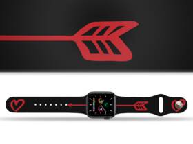 Řemínek Mi-Band na Apple Watch 42/44/45/49 mm - motiv Amorův šíp , černý 

 obrázek produktu 1 z 1