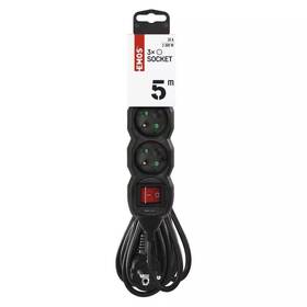 Kabel prodlužovací EMOS 3x zásuvka, vypínač, 5m černá

 obrázek produktu 1 z 4