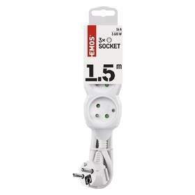 Kabel prodlužovací EMOS 3x zásuvka, 1,5m bílý

 obrázek produktu 1 z 4