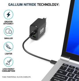 Nabíječka do sítě PORT CONNECT GaN 65W, 1x USB-C PD a 1x USB-A QC černý

 obrázek produktu 6 z 6