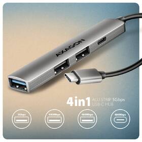 USB Hub Axagon ALU STRIP USB-C 4 port hliník

 obrázek produktu 1 z 4
