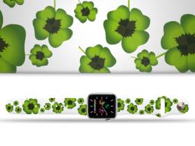 Řemínek Mi-Band na Apple Watch 38/40/41 mm - motiv Čtyřlístek, bílý 

 obrázek produktu 1 z 3