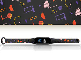 Řemínek Mi-Band na Xiaomi Mi Band 5/6 - motiv Geometrické tvary , černý 

 obrázek produktu 1 z 3