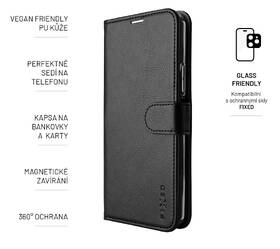 Pouzdro na mobil flipové FIXED Opus na Apple iPhone 14 Plus černá barva
