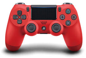 Bezdrátový ovladač Sony Dual Shock 4 pro PS4 v2 červená barva
