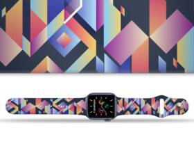 Řemínek Mi-Band na Apple Watch 42/44/45/49 mm - motiv Indiánský vzor, modrý 

 obrázek produktu 1 z 3