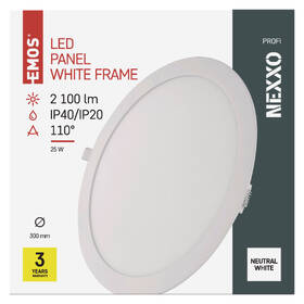 Vestavné svítidlo EMOS Nexxo, kruh, 25W, neutrální bílá bílé

 obrázek produktu 2 z 2
