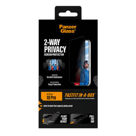 Tvrzené sklo PanzerGlass Privacy na Apple iPhone 18 Pro s bezprašným instalačním boxem černé

 obrázek produktu 5 z 8