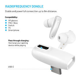 Sluchátka FIXED Game Pods bílá barva
