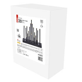 LED dekorace EMOS 20 LED svícen černý, 27,5 cm, 3x AA, vnitřní, teplá bílá, časovač 

 obrázek produktu 3 z 4