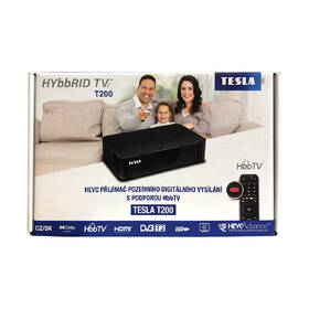 Set-top box Tesla HYbbRID TV T200 + Zircon WA 150, USB WIFI adaptér s anténou černá barva
