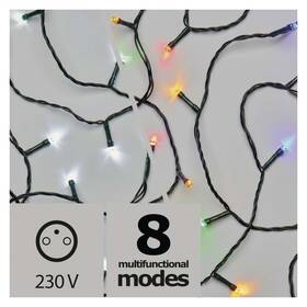 Vánoční osvětlení EMOS 100 LED řetěz, 10m, studená bílá/multicolor, programy 

 obrázek produktu 1 z 3