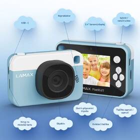 Digitální fotoaparát LAMAX PixelKid1 modrá barva
