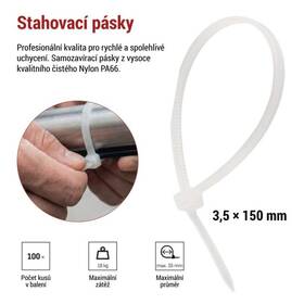 Stahovací pásky EMOS 150×3,5MM, 100KS bílé

 obrázek produktu 4 z 6