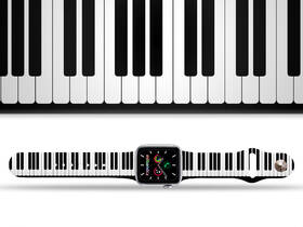 Řemínek Mi-Band na Apple Watch 38/40/41 mm - motiv Klávesy, bílý 

 obrázek produktu 1 z 3