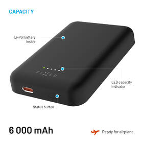 Powerbanka FIXED MagZen s bezdrátovým nabíjením a podporou Magsafe, 6 000 mAh černá

 obrázek produktu 4 z 7