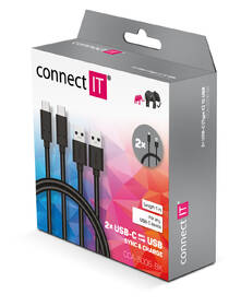 Kabel Connect IT Wirez USB/USB-C, 1m (2 ks v balení) černý

 obrázek produktu 2 z 2