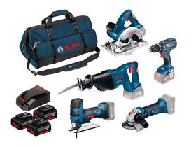 Sada aku nářadí Bosch GSR 18V+GST+GWS+GKS (s baterií) 

 obrázek produktu 1 z 1