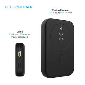 Powerbanka FIXED MagZen (2nd gen.) s bezdrátovým nabíjením a podporou MagSafe, 10 000 mAh černá

 obrázek produktu 3 z 8