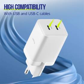 Nabíječka do sítě Allity GaN PD, 2x USB-C 45W bílá

 obrázek produktu 4 z 5