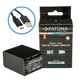 Baterie PATONA pro foto Sony NP-FV100 3090mAh Li-Ion Platinum, USB-C černá

 obrázek produktu 1 z 4