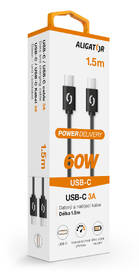 Kabel Aligator Power 65W, USB-C/USB-C, 3A, 1,5m černý

 obrázek produktu 1 z 1