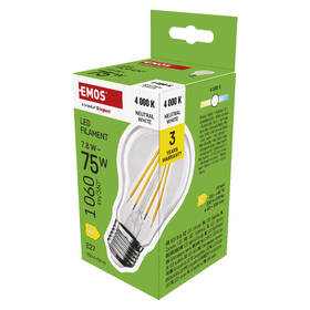Žárovka LED EMOS Filament A60, 7,8 W, E27, neutrální bílá 

 obrázek produktu 6 z 7