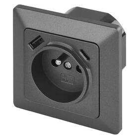 Zásuvka EMOS s USB+USB-C, Fast Charge, 3A antracitová

 obrázek produktu 1 z 6