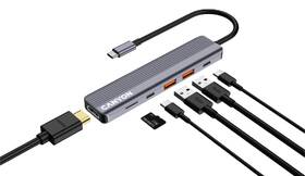 USB Hub Canyon DS-17 6in1 4k USB-C šedý

 obrázek produktu 2 z 11
