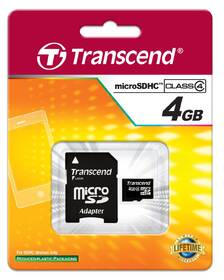 Paměťová karta Transcend 4GB Class4 + adapter černá

 obrázek produktu 1 z 1