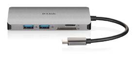 USB Hub D-Link USB-C/HDMI, 3x USB 3.0, RJ45, USB-C, SD, Micro SD 

 obrázek produktu 2 z 5