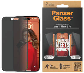 Tvrzené sklo PanzerGlass Privacy na Apple iPhone 15 Pro s instalačním rámečkem 

 obrázek produktu 2 z 10