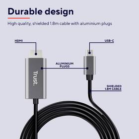Kabel Trust Calyx USB-C/HDMI, 1,8m černý

 obrázek produktu 3 z 9