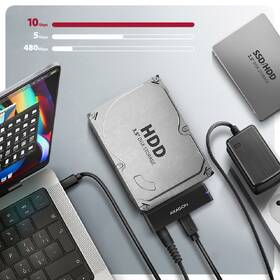 Adaptér Axagon Fast Port X - 2.5"/3.5" SSD/HDD, USB-C 10 Gbps černý

 obrázek produktu 2 z 4