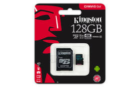 Paměťová karta Kingston MicroSDXC 128GB UHS-I U3 (90R/45W) + adapter 

 obrázek produktu 2 z 12