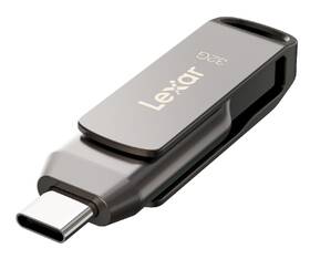 USB Flash Lexar JumpDrive D400 Dual, 32GB šedá barva
