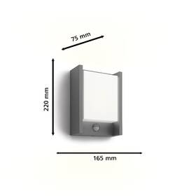 Nástěnné svítidlo Philips Arbour, 2700 K, pohybový senzor antracitové

 obrázek produktu 1 z 5