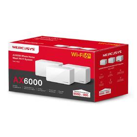 Komplexní Wi-Fi systém Mercusys Halo H90X, AX6000 WiFi6 Mesh (3-pack) bílá barva
