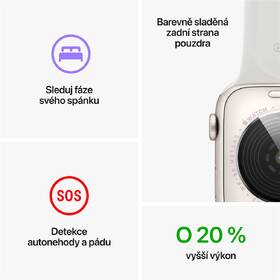Chytré hodinky Apple Watch SE 2022 GPS 40mm pouzdro ze stříbrného hliníku - bílý sportovní řemínek 

 obrázek produktu 6 z 7