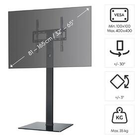 Stojan pro TV Hama nastavitelný, pro úhlopříčky 32"-65", nosnost 35 kg černý

 obrázek produktu 4 z 9