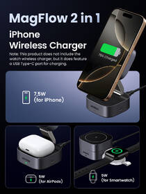 Bezdrátová nabíječka UGREEN Qi2 7,5W na Apple iPhone a AirPods černá/šedá

 obrázek produktu 6 z 15
