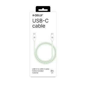Kabel Celly USB-C/USB-C, opletený (bavlněný), 60 W, 1,5 m zelený

 obrázek produktu 2 z 2