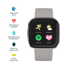 Chytré hodinky Fitbit Versa 2 (NFC) - Stone/Mist Grey 

 obrázek produktu 3 z 7