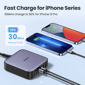 Nabíječka do sítě UGREEN 2x USB, 4x USB-C, 200W, Gan šedá

 obrázek produktu 5 z 9