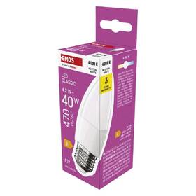 Žárovka LED EMOS Classic svíčka, E27, 4,2 W, neutrální bílá 

 obrázek produktu 3 z 3
