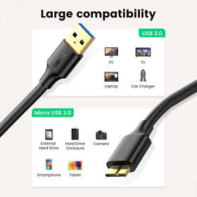 Kabel UGREEN USB 3.0/Micro USB 3.0, 1m černý

 obrázek produktu 5 z 6